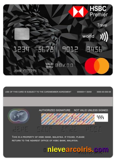 Malaysia HSBC Bank Premier Travel World Mastercard Credit Card